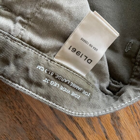 DL1961 Zoie Wide Leg Relaxed | Alpine Green/exc condition/32 (87cotton/13linen) - Picture 9 of 9